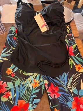 Dokotoo Tankini With Shorts Large Womens Swimwear Two Piece Bathing Suit New